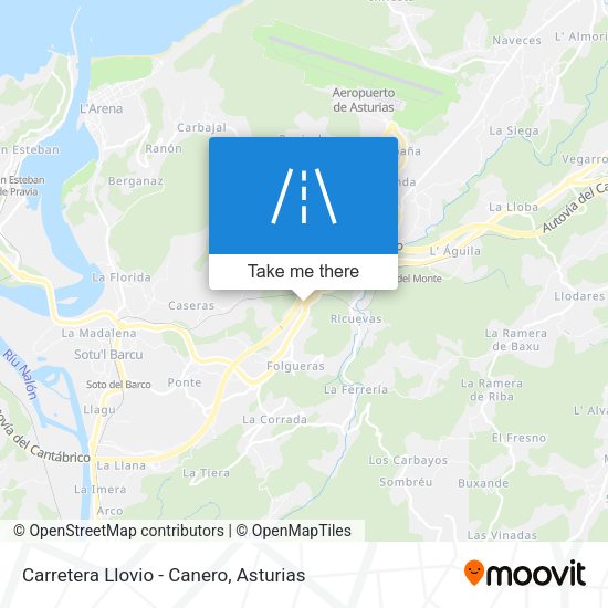 Carretera Llovio - Canero map