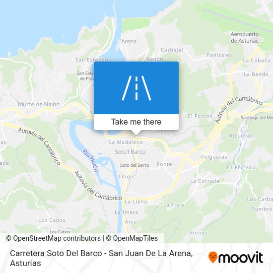 Carretera Soto Del Barco - San Juan De La Arena map