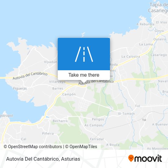 Autovía Del Cantábrico map