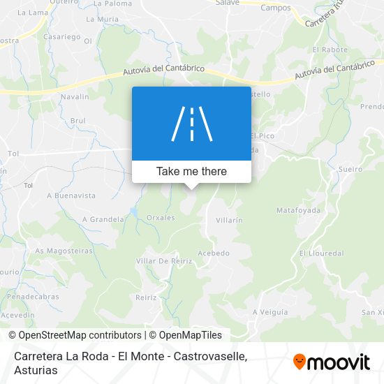 Carretera La Roda - El Monte - Castrovaselle map