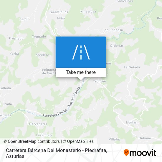 Carretera Bárcena Del Monasterio - Piedrafita map