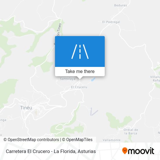Carretera El Crucero - La Florida map