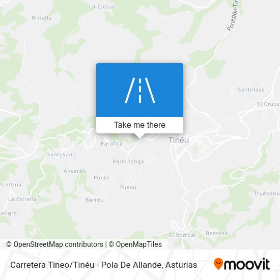 Carretera Tineo / Tinéu - Pola De Allande map