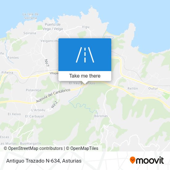Antiguo Trazado N-634 map
