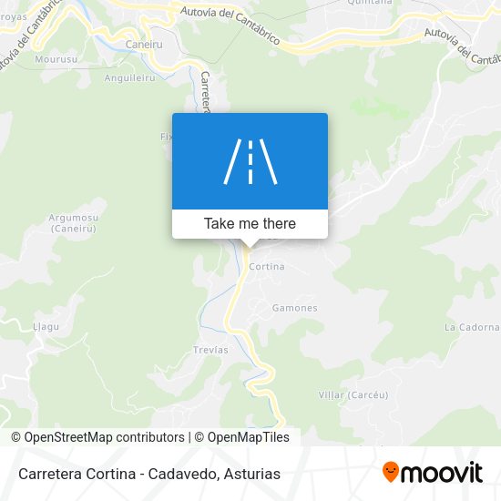 Carretera Cortina - Cadavedo map