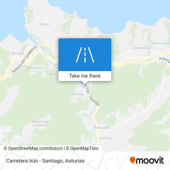 Carretera Irún - Santiago map