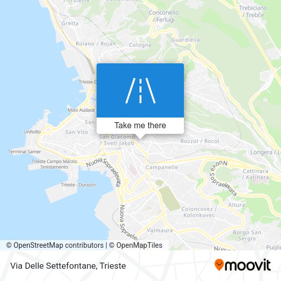 Via Delle Settefontane map
