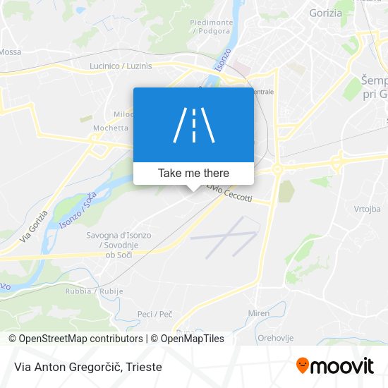 Via Anton Gregorčič map