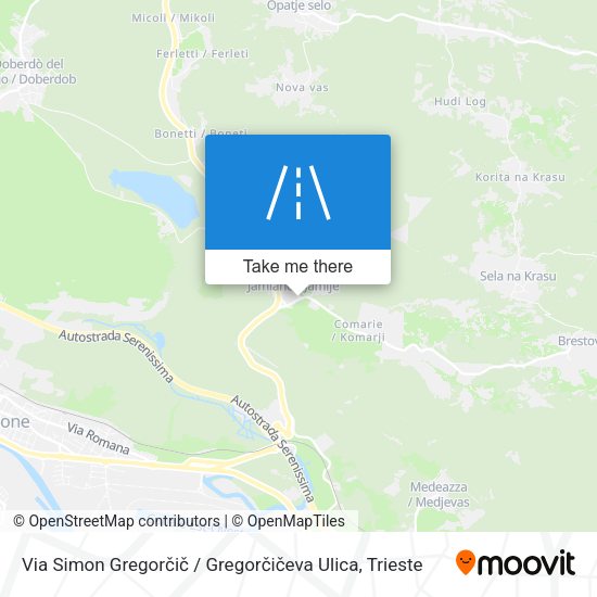 Via Simon Gregorčič / Gregorčičeva Ulica map