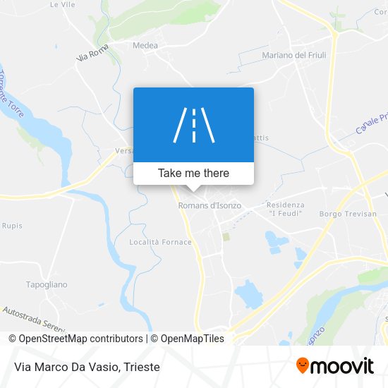 Via Marco Da Vasio map