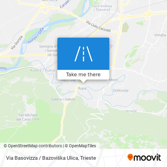 Via Basovizza / Bazoviška Ulica map