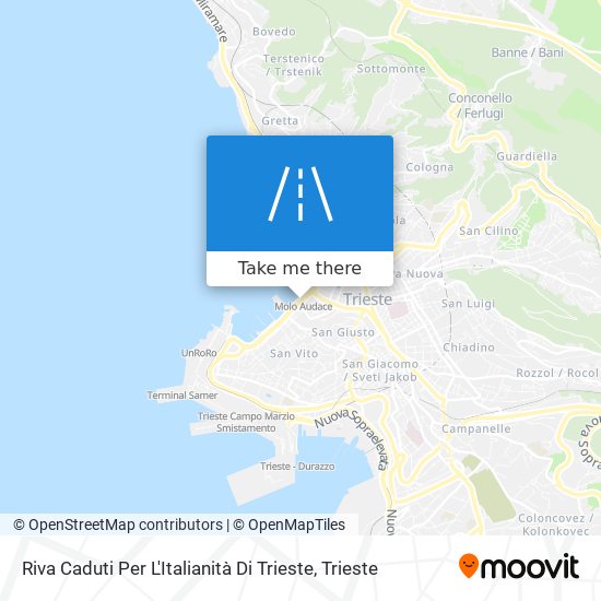 Riva Caduti Per L'Italianità Di Trieste map