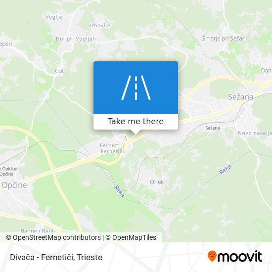 Divača - Fernetiči map