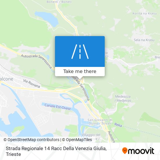 Strada Regionale 14 Racc Della Venezia Giulia map