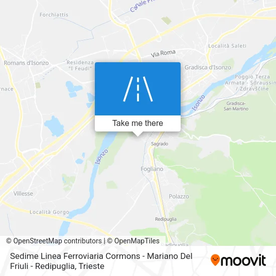 Sedime Linea Ferroviaria Cormons - Mariano Del Friuli - Redipuglia map