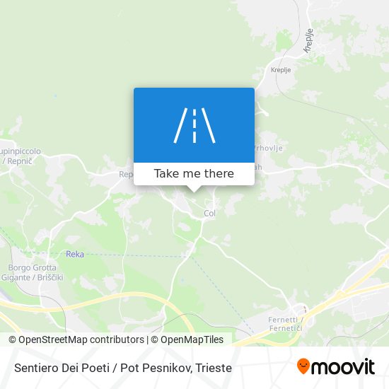 Sentiero Dei Poeti / Pot Pesnikov map
