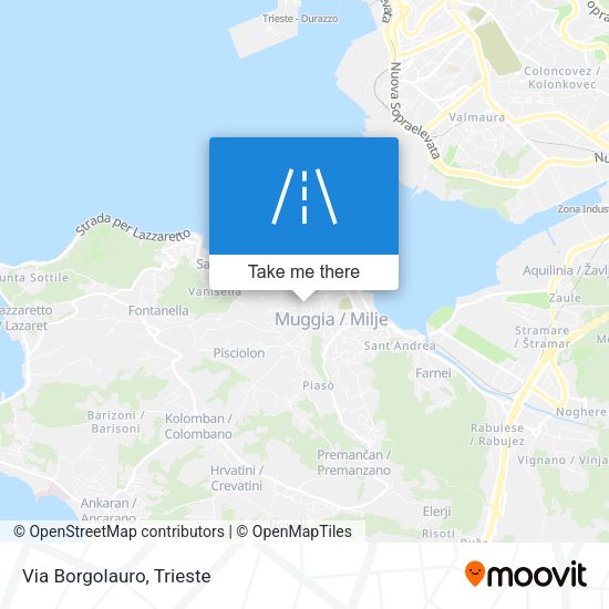 Via Borgolauro map