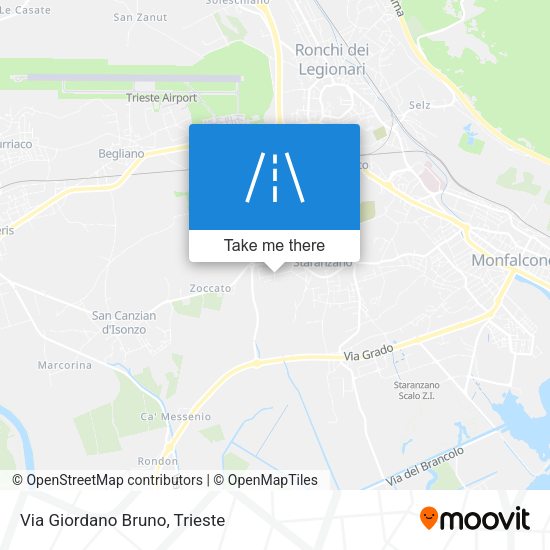 Via Giordano Bruno map