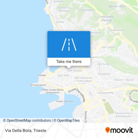 Via Della Bora map