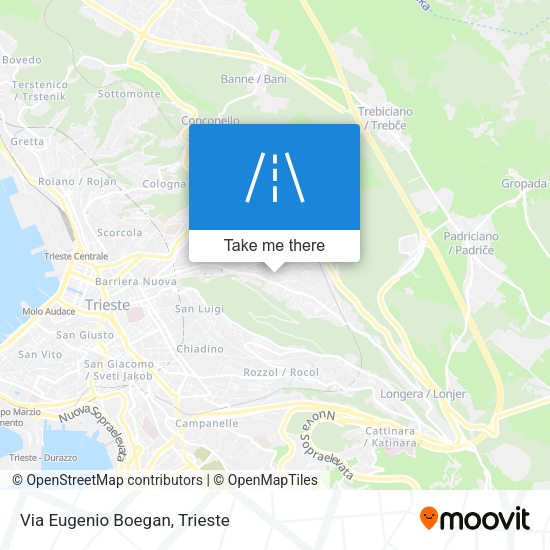 Via Eugenio Boegan map