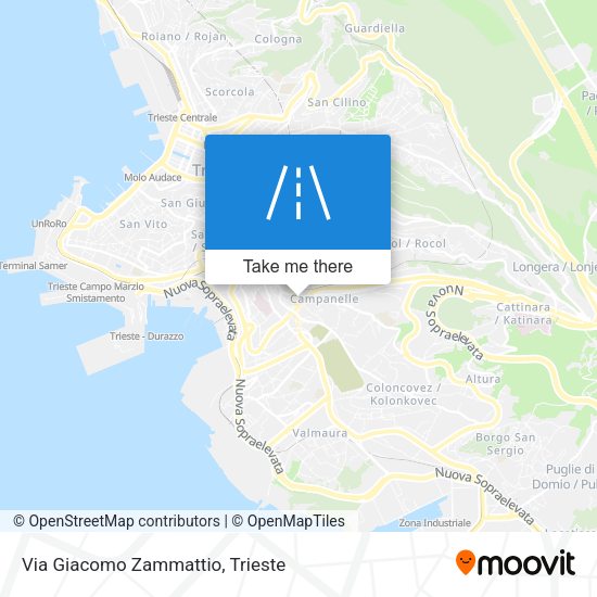 Via Giacomo Zammattio map