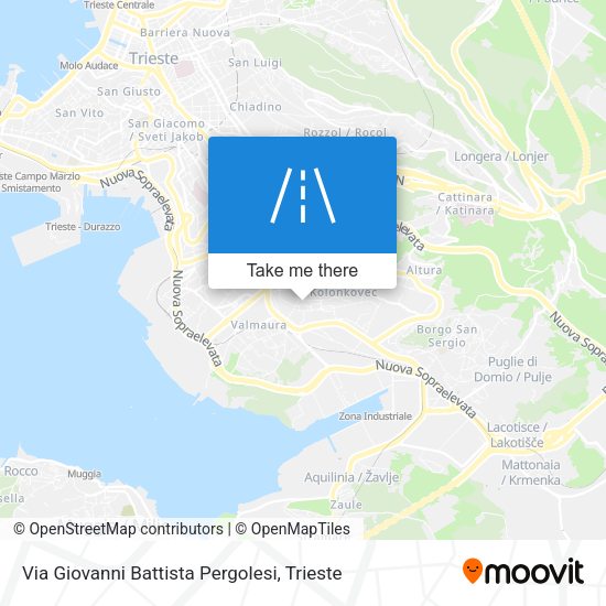Via Giovanni Battista Pergolesi map