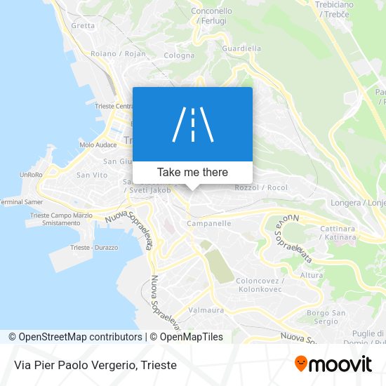 Via Pier Paolo Vergerio map
