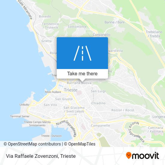 Via Raffaele Zovenzoni map