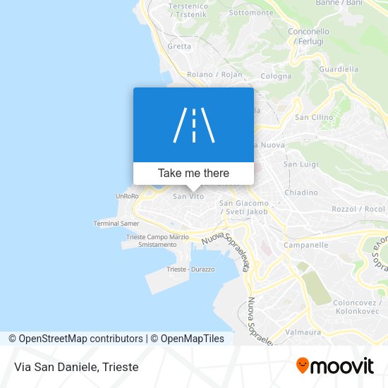 Via San Daniele map