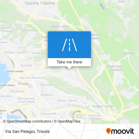 Via San Pelagio map