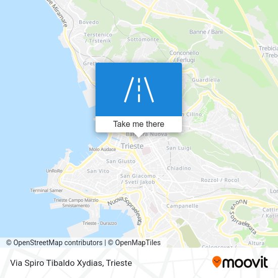 Via Spiro Tibaldo Xydias map