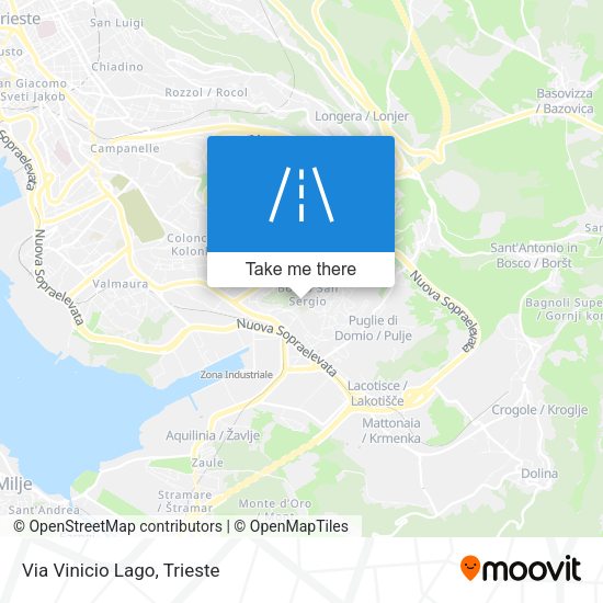 Via Vinicio Lago map
