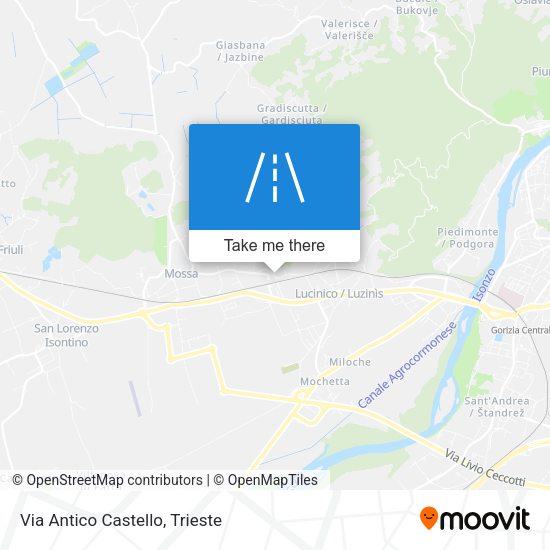 Via Antico Castello map