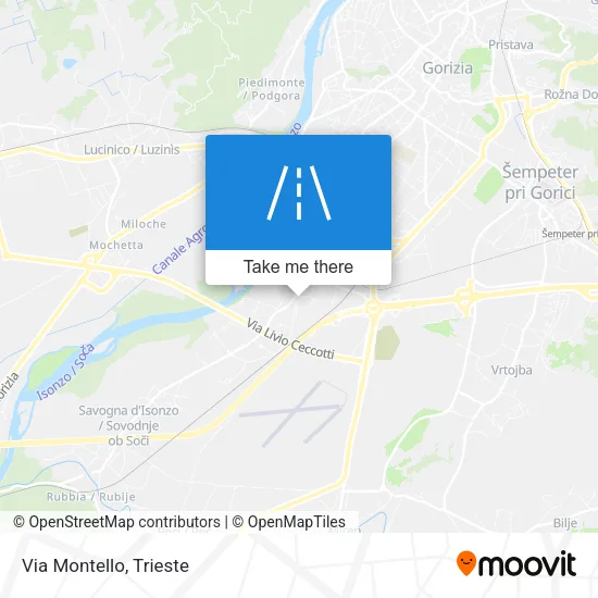 Via Montello map