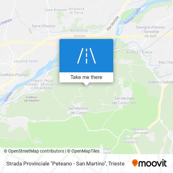 Strada Provinciale "Peteano - San Martino" map