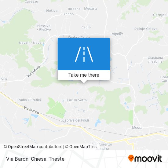 Via Baroni Chiesa map