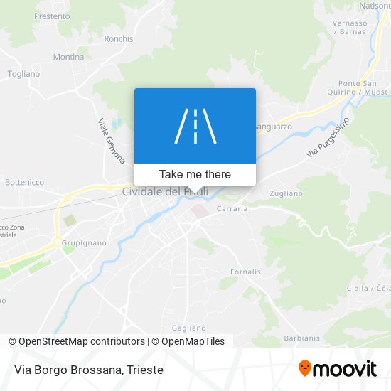 Via Borgo Brossana map