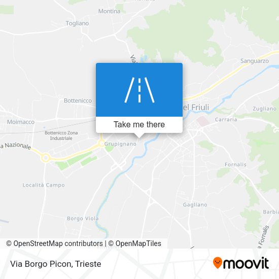 Via Borgo Picon map