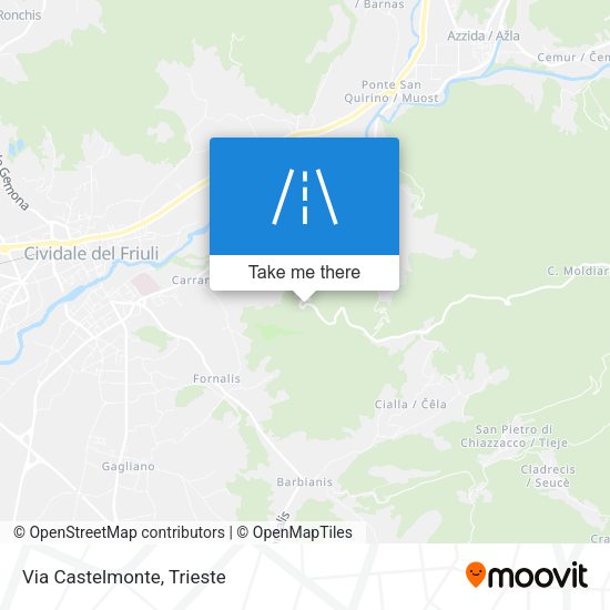 Via Castelmonte map