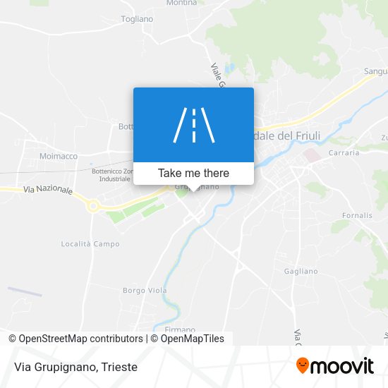Via Grupignano map