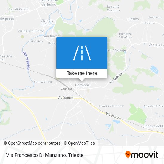 Via Francesco Di Manzano map