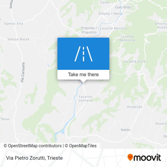 Via Pietro Zorutti map