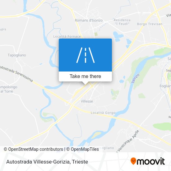 Autostrada Villesse-Gorizia map