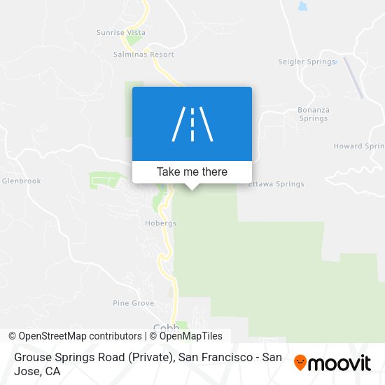 Grouse Springs Road (Private) map