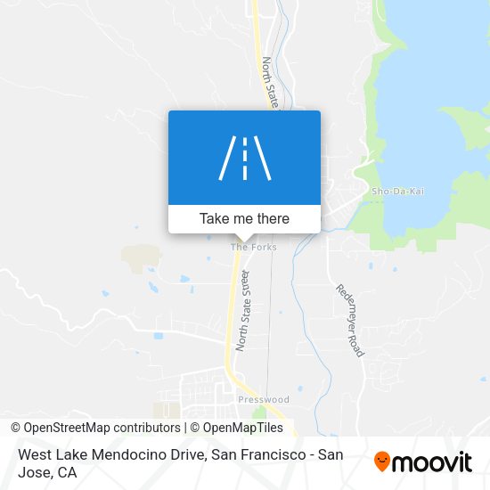 West Lake Mendocino Drive map