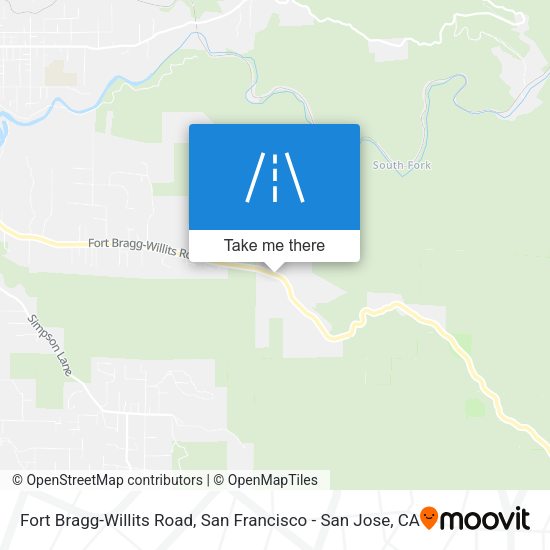 Mapa de Fort Bragg-Willits Road