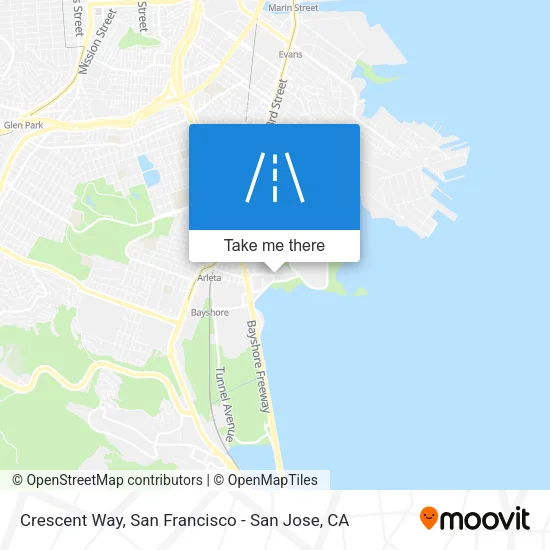 Crescent Way map
