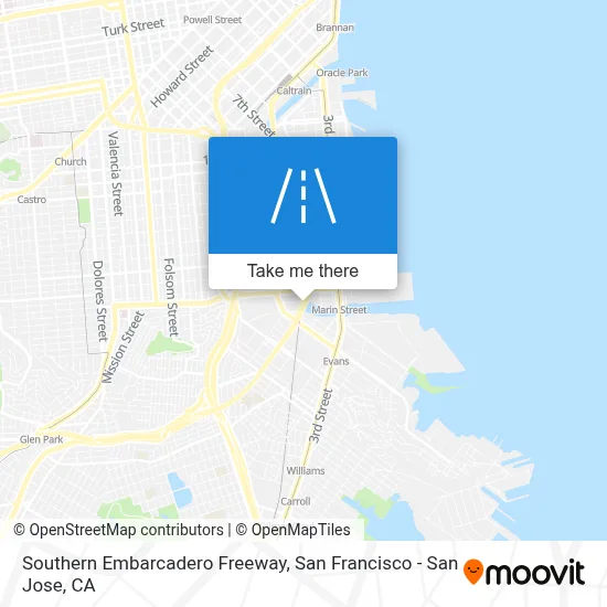Southern Embarcadero Freeway map
