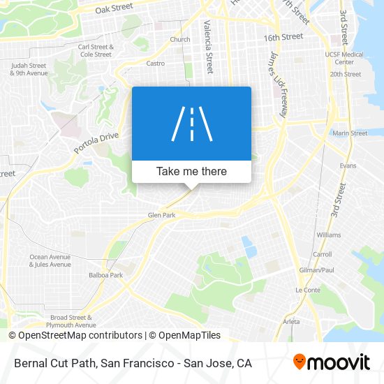 Bernal Cut Path map