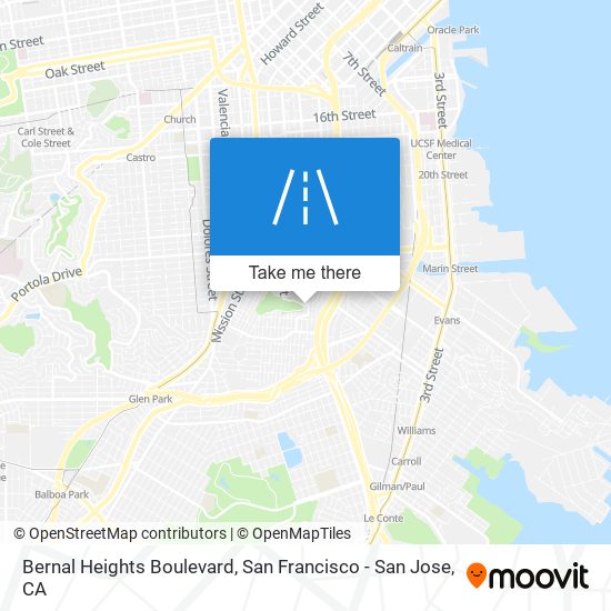 Bernal Heights Boulevard map